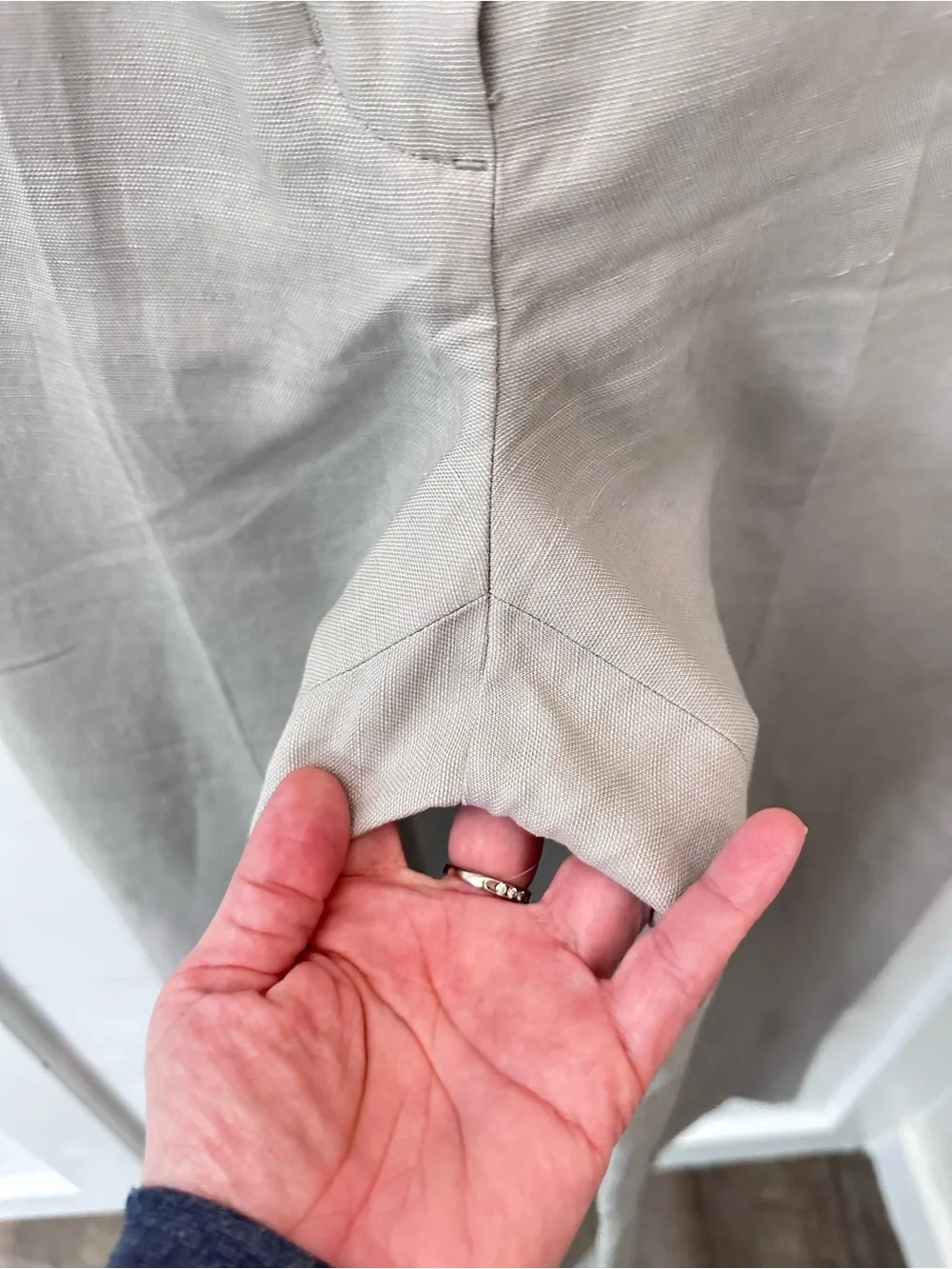 Aritzia Wilfred 2 Limitless grey linen blend wide leg classic boho chic coastal